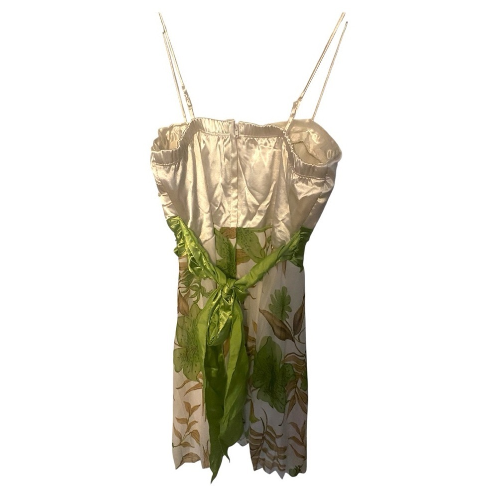 Xtraordinary Cream Camisole Dress with Bustier Pleated Design - Picture 2 of 8